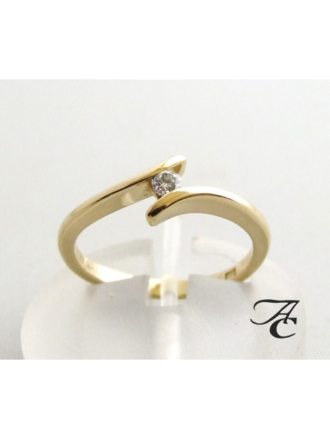 Atelier Christian 14 karaat gouden ring met centrale diamant 3S2J98-6834AC large