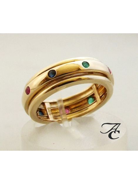 Atelier Christian Gouden ring met saffier robijn en smaragd 7Z78F6-2584AC large