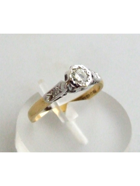 Christian 18 karaat bicolor ring met briljant 92G3823-6683OCC large