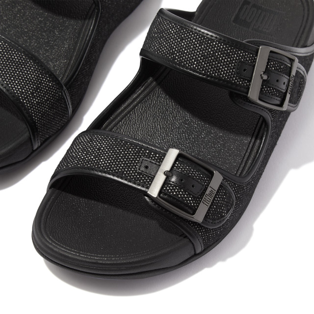 FitFlop Gogh moc mens buckle two-tone canvas slides HB3 large