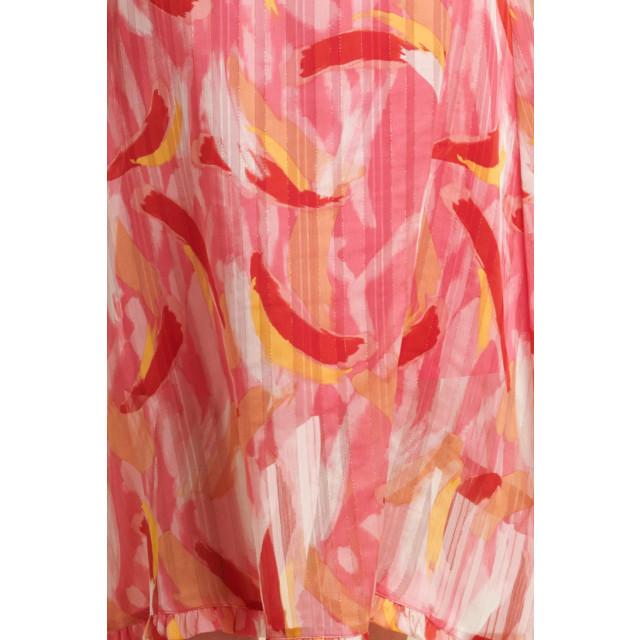 Smashed Lemon 24409 roze chiffon zomerjurk met abstracte schilderprint 24409-998-M large
