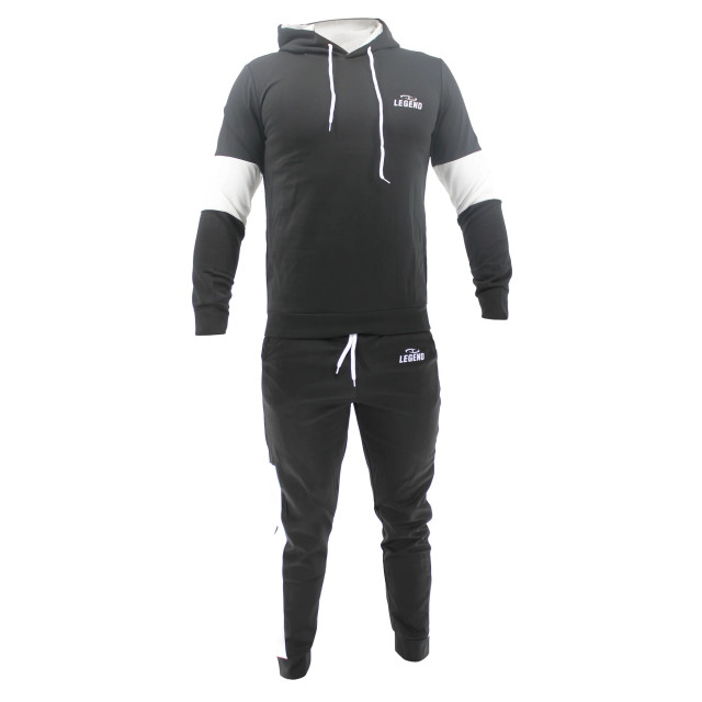 Legend Sports Functioneel joggingpak heren/dames zwart & wit polyester Y4830012BLACKM large