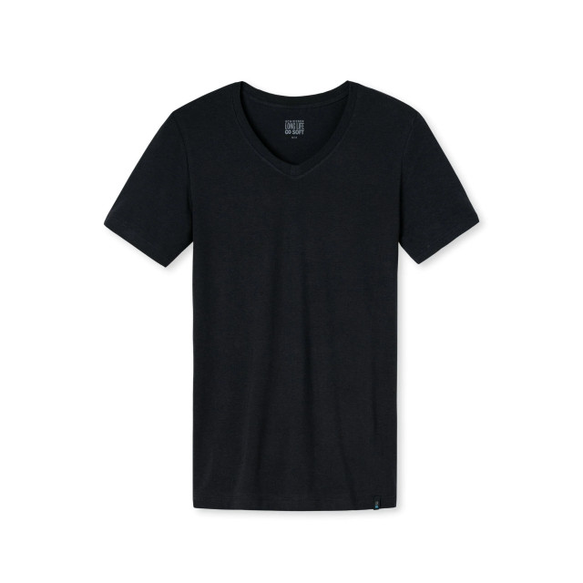 Schiesser Long life soft t-shirt blauw/ zwart 155630 001 blauw zwart large
