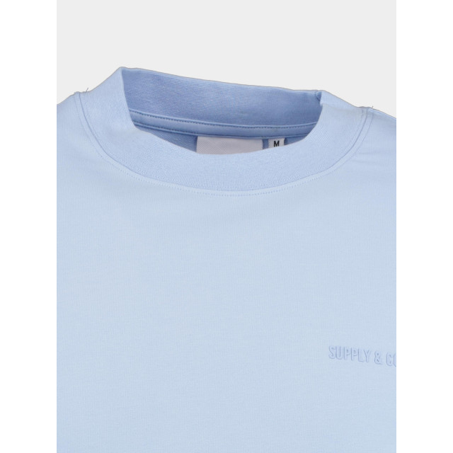 Bos Bright Blue Supply & co. t-shirt korte mouw lungo tee with chestlogo 24108lu16/210 light blue 182620 large