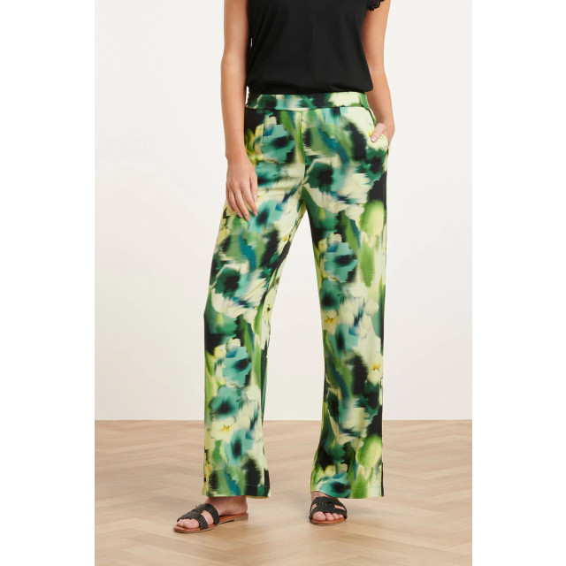 Smashed Lemon 24428 mashed lemon zomer wijde broek met abstracte bloemenprint tinten | 24428-999-150 large