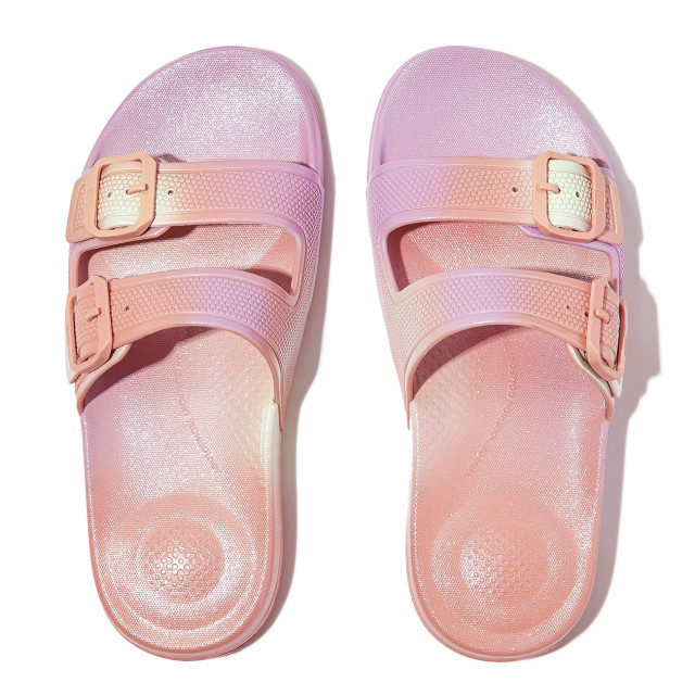 FitFlop Iqushion iridescent two-bar buckle slides HM1 large