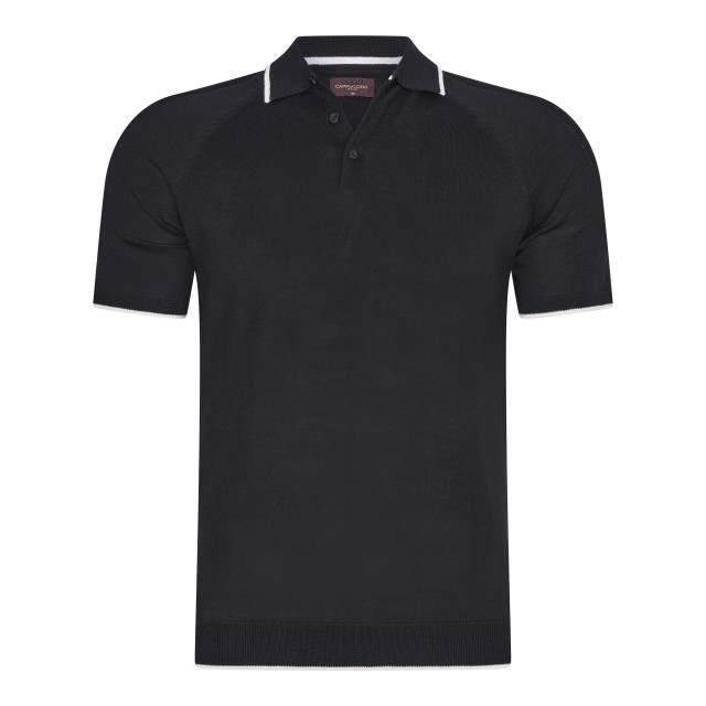 Cappuccino Italia Tipped polo CAP-PO-TIP-BLK-L large