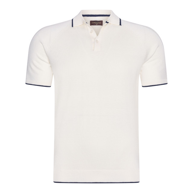 Cappuccino Italia Tipped tricot polo CAP-PO-TIP-WHT-XL large