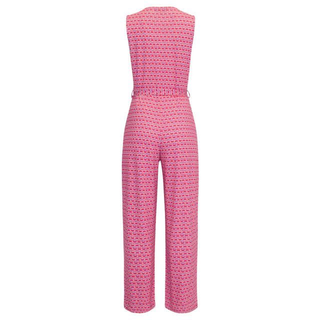 Smashed Lemon 24444 roze retro grafische print jumpsuit wijde pijpen 24444-998-L large