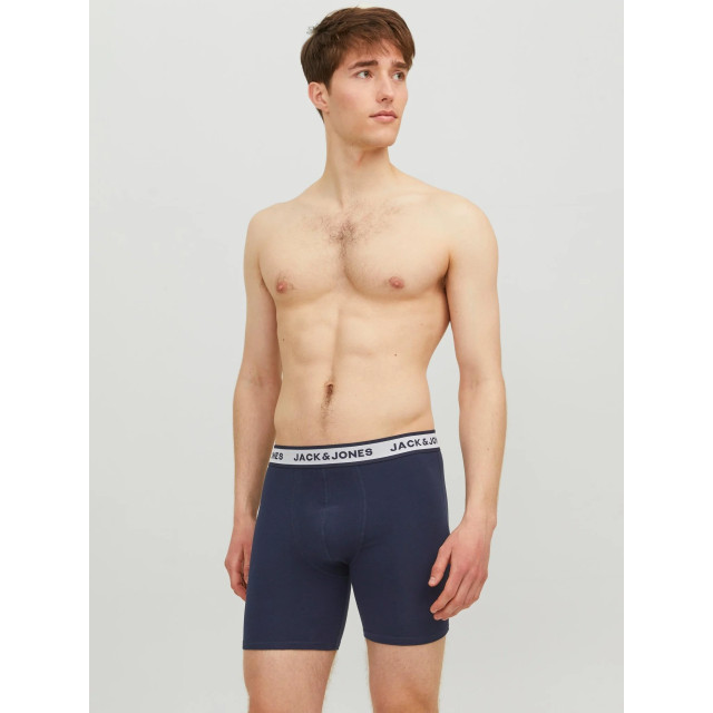 Jack & Jones Heren boxershort lange pijp jacsolid boxer briefs 3-pack grijs/wit/blauw 12229576 large
