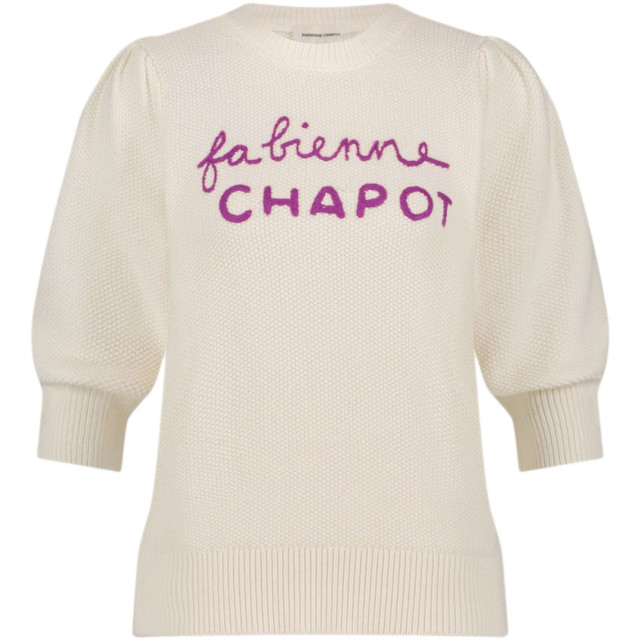 Fabienne Chapot Ravi logo pullover cream white CLT-170-PUL-SS24-1003 large
