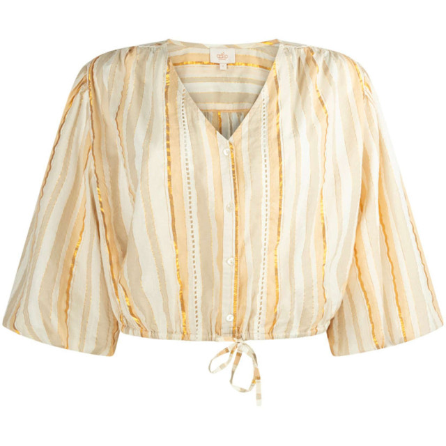 Aaiko Birget blouse co 466 beige gold striped BIRGET CO 466-114300 large