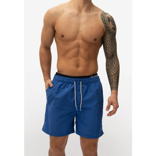 Happy Shorts Zwemshorts heren dubbele waistband effen blauw HS-SW-670 large