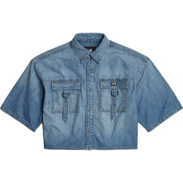 G-Star Relaxed utility shirt s\s wmnsun faded blue denim D24881-D539-G341 large