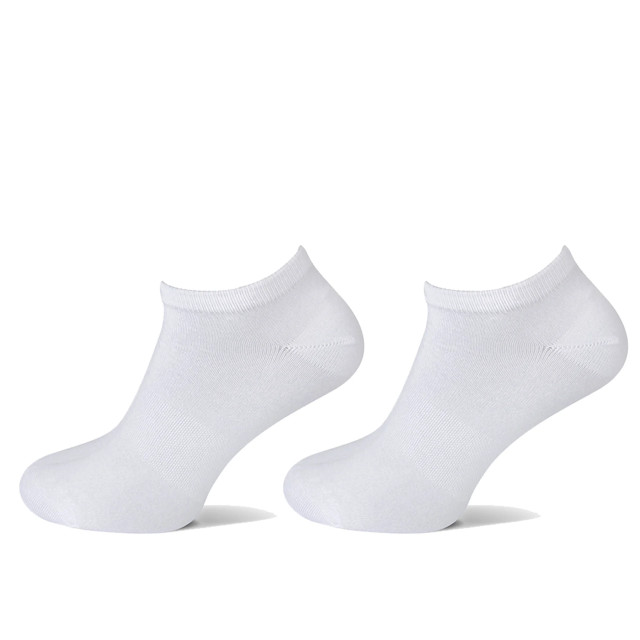 Basset Dames/heren bamboe sneaker sokken 2-pack 31010-Wit large