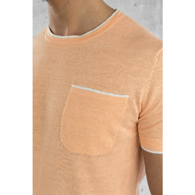 Koll3kt Riccione linnen knitted pocket t-shirt - 6238-203 large