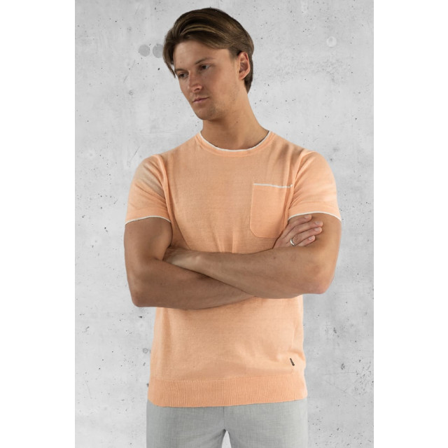 Koll3kt Riccione linnen knitted pocket t-shirt - 6238-203 large