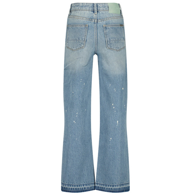 Vingino Meiden jeans cato destroy wide leg fit mid blue wash 151158804 large