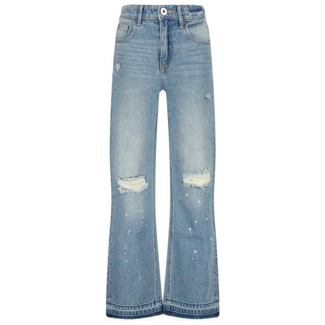 Vingino Meiden jeans cato destroy wide leg fit mid blue wash 151158804 large