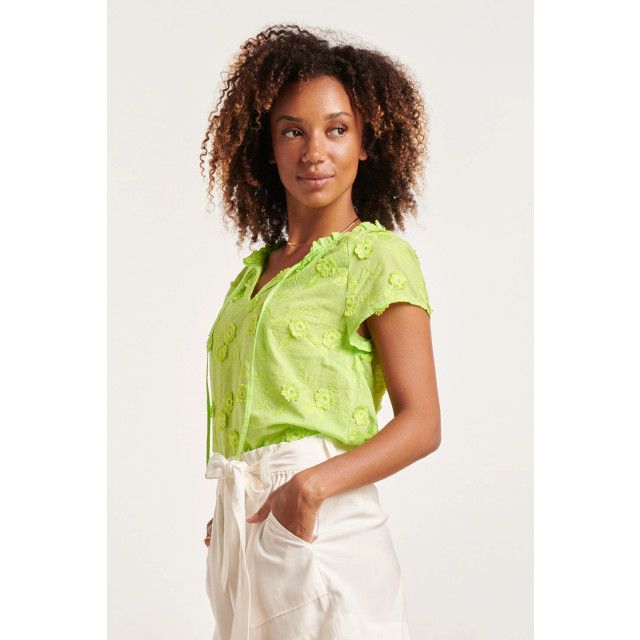 Smashed Lemon 24354 dames lime kleur top met korte raglan mouwen 24354-540-L large