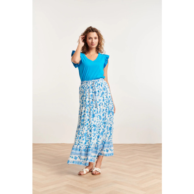 Smashed Lemon 24315 prachtige blauwe bloemen paisley maxi rok 24315-000-625 large