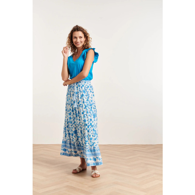 Smashed Lemon 24315 prachtige blauwe bloemen paisley maxi rok 24315-000-625 large