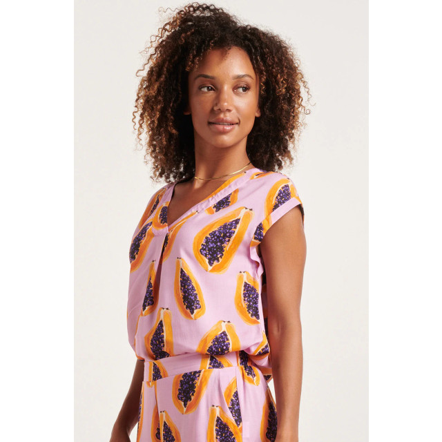 Smashed Lemon 24328 lilakleurige papaya print top 24328-300-998 large