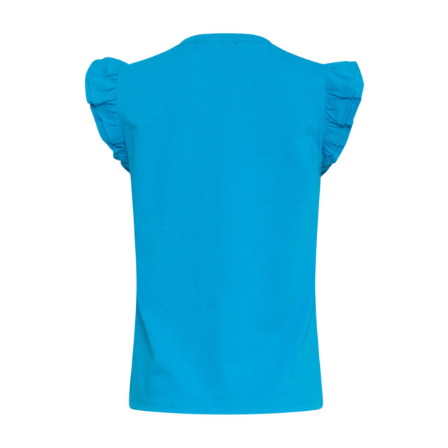 Smashed Lemon 24384 dames blauw t-shirt met korte mouwen en dubbele 24384-600-XL large