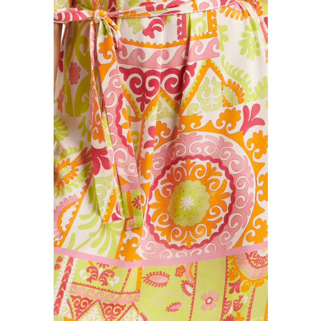 Smashed Lemon 24374 dames korte jurk met multicolor ornament print 24374-998-3XL large
