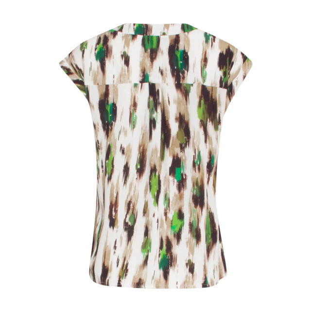 Smashed Lemon 24365 dames witte top met groen en zand dieren print 24365-010-998 large