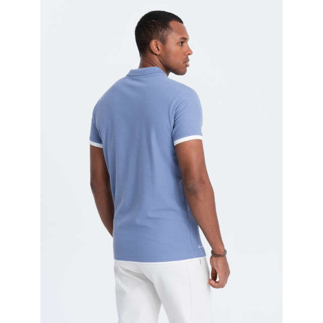 Ombre Poloshirt heren korte mouw denim jalti OM-0113-JALTI large