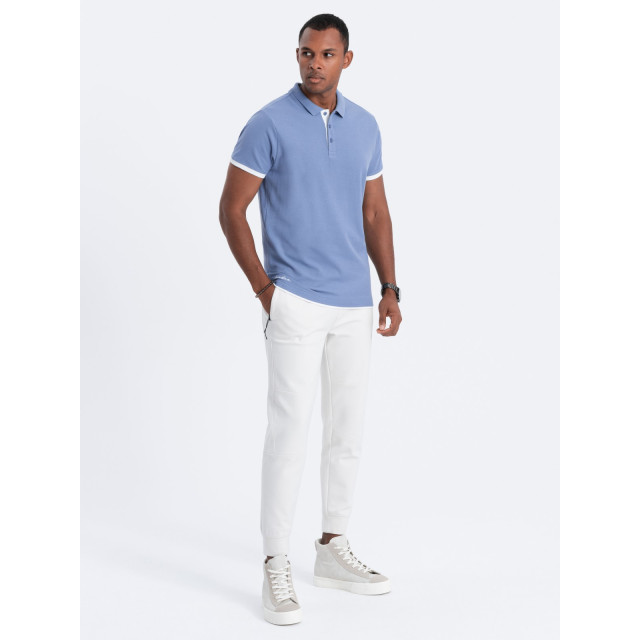 Ombre Poloshirt heren korte mouw denim jalti OM-0113-JALTI large
