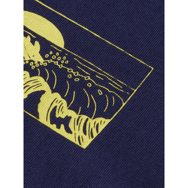 Scotch & Soda Front back artwork longsleeve t-shirt navy blue 175659-7007 large