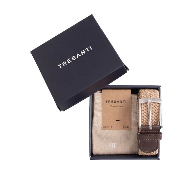 Tresanti Zeno i giftbox gevlochten riem met bamboe sokken | TRCOZZ001-403 large