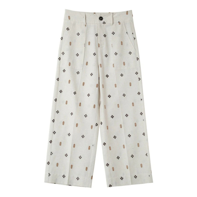 Grace & Mila Linnen pantalon met print messina Beige linnen pantalon met print Messina  large