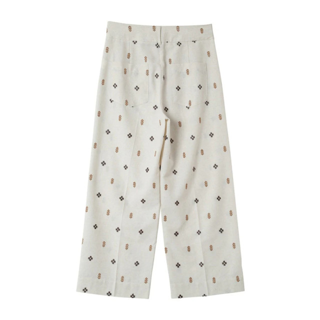 Grace & Mila Linnen pantalon met print messina Beige linnen pantalon met print Messina  large