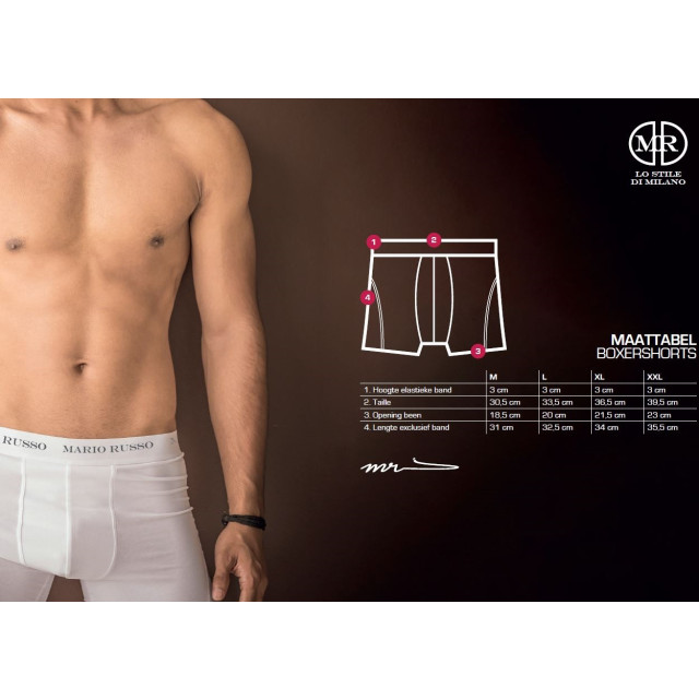 Mario Russo 6-pack long fit boxers MR-6P-MIX-M large