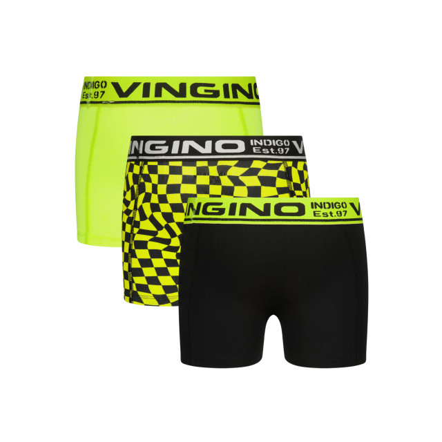 Vingino Jongens ondergoed 3-pack boxers check neon 151219219 large