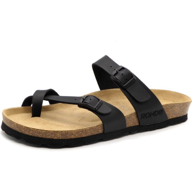Rohde Teenslipper dames zacht voetbed Rohde Teenslipper Dames Zwart - Zacht voetbed large