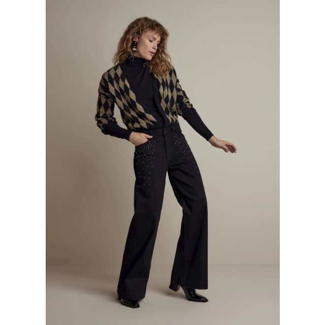 Summum 25years: alya wide leg jeans black black reaction denim black denim 4106.81.0008 large