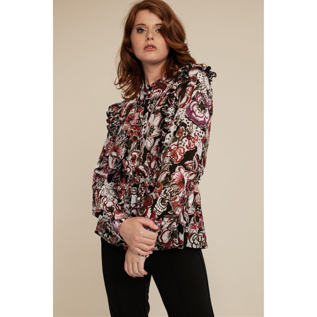 Studio Anneloes 06388 dieke crepe flower blouse ecru dessin 4309.08.0077 large