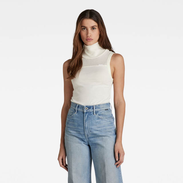 G-Star Fabric mix funnel tank top ecru 4381.03.0024 large