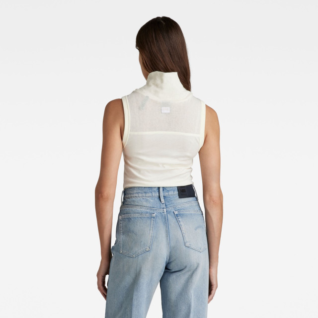 G-Star Fabric mix funnel tank top ecru 4381.03.0024 large