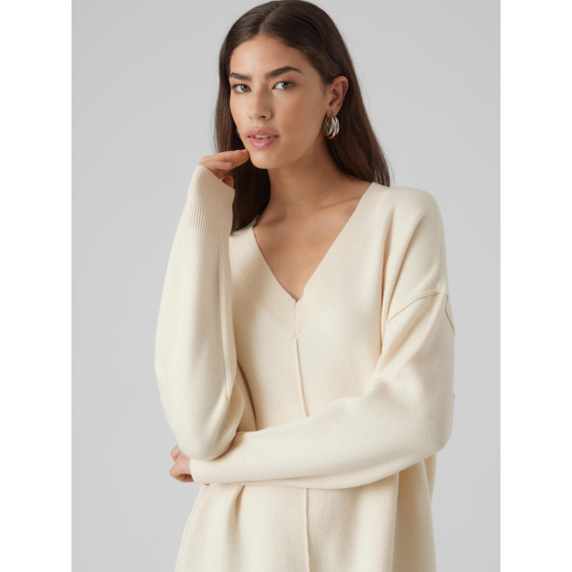 Vero Moda Vmgold link ls long v-neck pullover ecru 4219.03.0097 large Vero Moda Vmgold link ls long v-neck pullover ecru 4219.03.0097 large