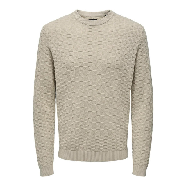 Only & Sons Onskalle reg 12 struc crew knit noo beige 5219.05.0022 large