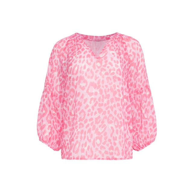 Smashed Lemon 24301 chiffon top met 3/4 pofmouwen in roze animal print 24301-400-420 large