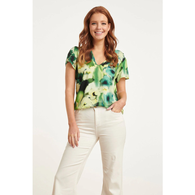 Smashed Lemon 24429 zomerse loose top met abstracte bloemenprint - 24429-999-150 large