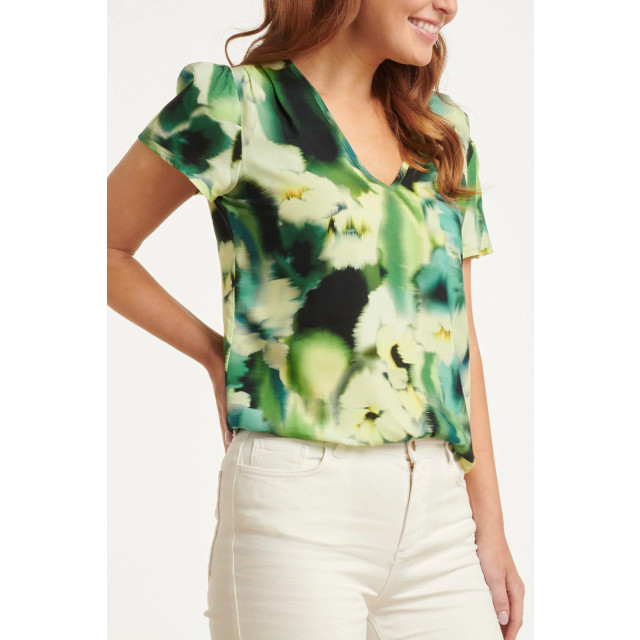 Smashed Lemon 24429 zomerse loose top met abstracte bloemenprint - 24429-999-150 large