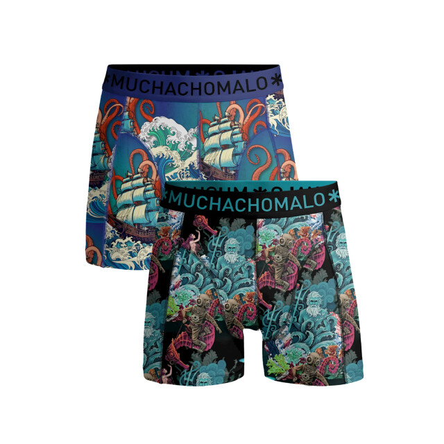 Muchachomalo Jongens 2-pack boxershorts water elements WATERELEMENTS1010-04J large