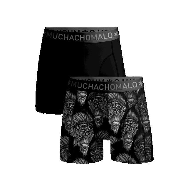 Muchachomalo Jongens 2-pack boxershorts print/effen BISON1010-01J large